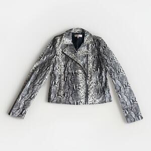 Philosophy Republic Snake Print Faux Leather Moto Jacket Women’s Small